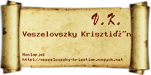 Veszelovszky Krisztián névjegykártya